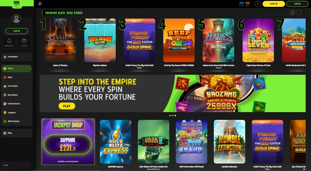 888Casino Homepage