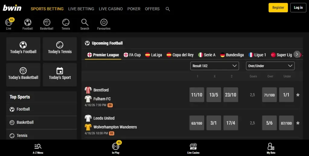 bwin Casino Homepage