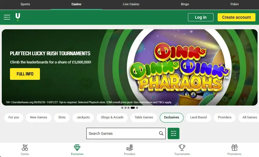 Unibet Casino Homepage