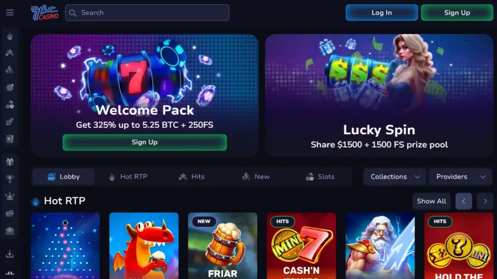 7Bit crypto casino homepage